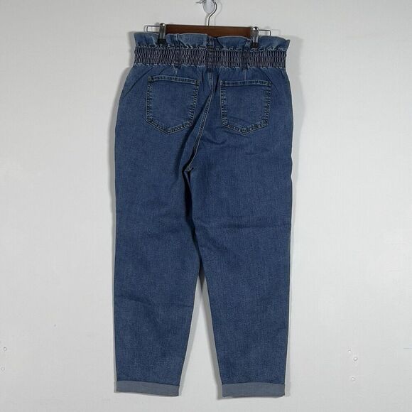 Hammer Paper Bag Jeans Junior Size 13 Blue Pull On Stretch Cropped Cuff Leg - Picture 4 of 13